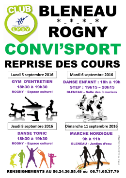 affiche reprise cours convisport