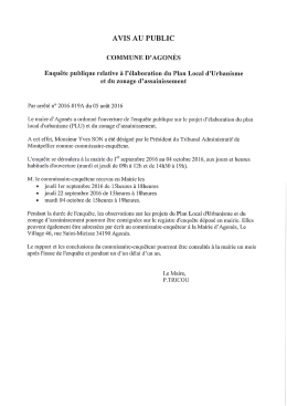 enqu&ecirc;te publique relative &agrave; l`&eacute;laboration du plu