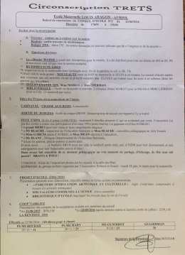 Compte rendu conseil d`Ã©cole maternelle