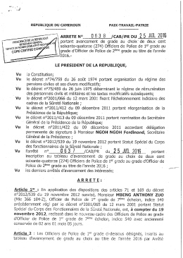 officiers de police de deuxieme grade