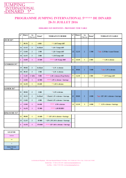 programme prévisionnel des épreuves 2016