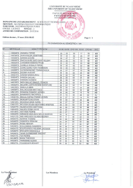 PV d`admission au semestre 4
