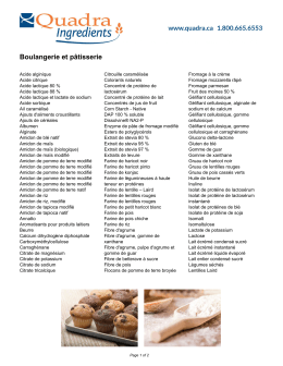 Quadra Products - Boulangerie et pâtisserie