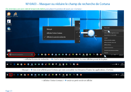 W10A03 – Masquer ou réduire le champ de recherche de Cortana