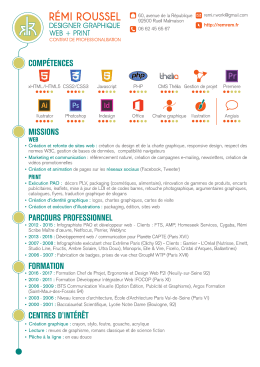 Mon CV - R&eacute;mi ROUSSEL Infographiste, Design Web, Illustration
