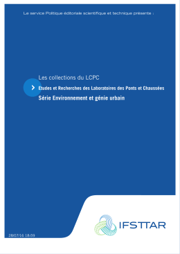 Les collections du LCPC Série Environnement et génie urbain
