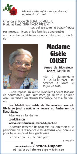 Madame Gisèle COUSET