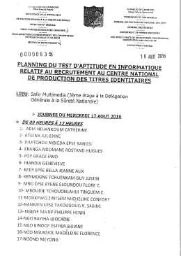 planning - D&eacute;l&eacute;gation G&eacute;n&eacute;rale &agrave; la S&ucirc;ret&eacute; Nationale