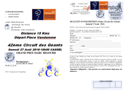 BULLETIN D`INSCRIPTION-42ème Circuit des Géants Samedi