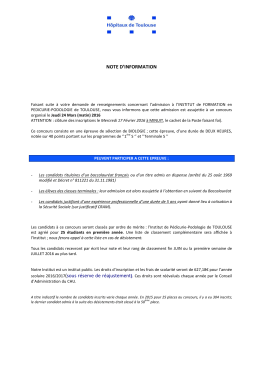 note d`information - (CHU) de Toulouse