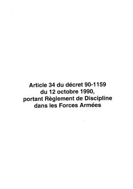 Page 1 Article 34 du d&eacute;cret 90-1159 du 12 octobre 1990, portant