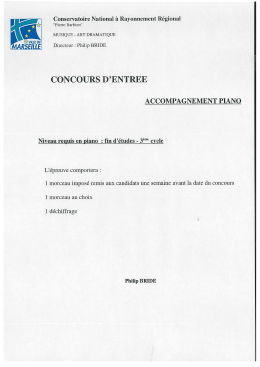 Concours d`entrée accompagnement piano