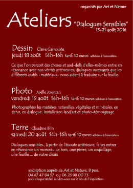 Ateliers Dialogues sensibles - Commune de St Maurice
