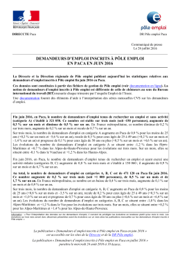Communiqué de presse - Direccte Provence - Alpes