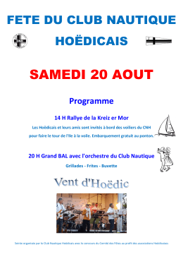 samedi 20 aout - Club Nautique Hoedicais