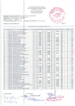 PV d`admission au diplôme de licence