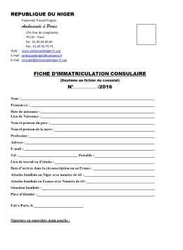 Page 1 REPUBLIQUE DU NIGER Fraternit&eacute;-Travail