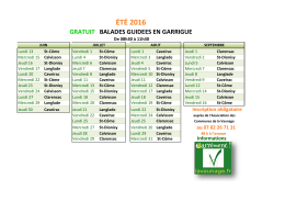 planning des ballades guidées en garrigue