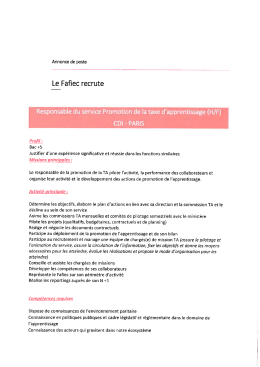 Responsable service promotion de la taxe d`apprentissage