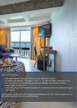 LAGON E brochure - Hotel à dakar, Le Lagon Hotel Dakar
