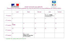 Planning des permanences du mois d`août 2016 - Château