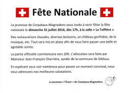 Page 1 | + |Fête Nationale -- La jeunesse de Corpataux