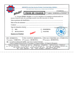 prise en charge - Abidjan - Groupe EDHEC