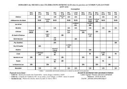 horaires à télécharger ici - Paroisses de l`Embrunais et du Savinois