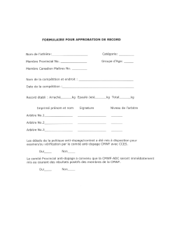 Page 1 FORMULAIRE POUR APPROBATION DE RECORD Nom de