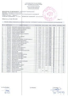 PV d`admission au diplôme de maîtrise