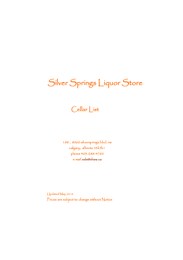 Cellar List - Silver Springs Liquor Store
