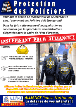 Protection des Policiers - Alliance Police Nationale