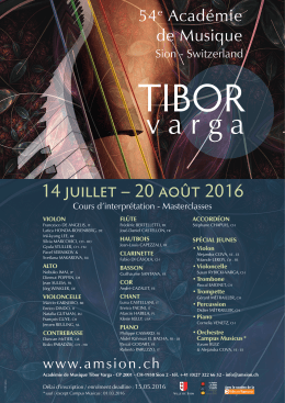 Affiche 2016 - Académie de Musique Tibor Varga à Sion