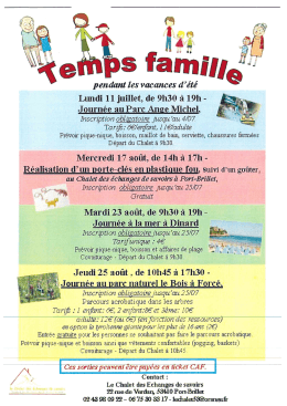 activités temps familles - Mairie Port