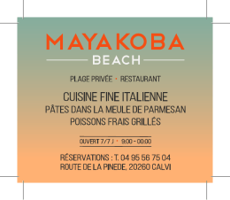 Votre restaurant plage &agrave; Calvi - Corse