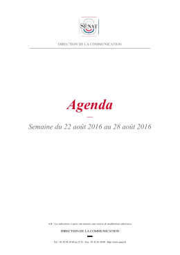 Agenda - Sénat