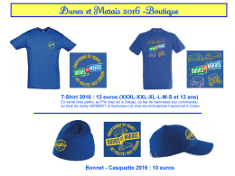 La Boutique 2016 PDF - Rallye Dunes et Marais