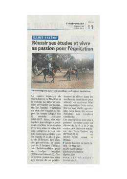 ARTICLE INDEPENDANT EQUITATION AU COLLEGE