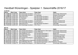 Spielplan 16/17 - Handball Würenlingen