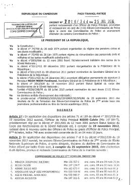Commissaires de Police - Délégation Générale à la Sûreté Nationale