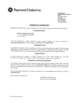demande de soumissions