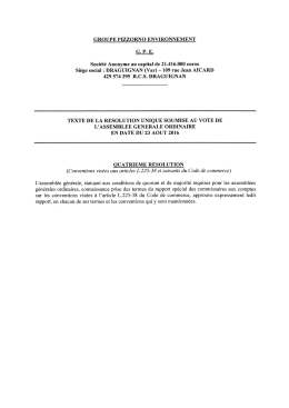 Texte de la resolution - Groupe Pizzorno Environnement