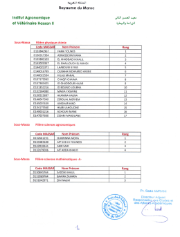 lien liste d`attente - Institut Agronomique et Vétérinaire Hassan II