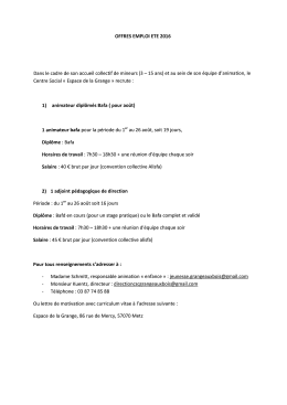animateur diplomé Bafa