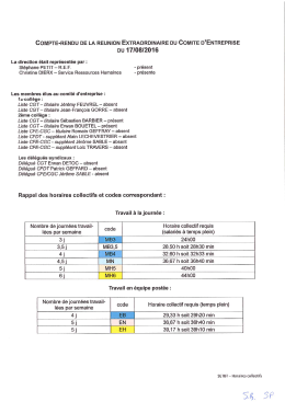 Page 1 COMPTE-RENDU DE LA REUNION EXTRAORDINAIRE DU