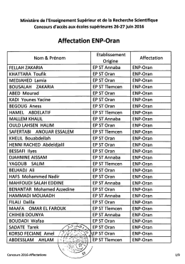 Page 1 Ministère de l`Enseignement Supérieur et de la Recherche