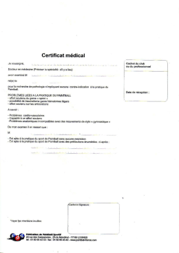 Certiﬁcat médical - Normandie Paintball Arenas