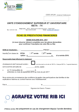 FICHE FINANCIÈRE BTS 1ère et 2ème ANNÉE