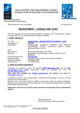 recruitment – consultant post - NSPA