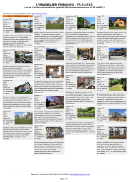 Journal immobilier Fribourg - Annonces immobilière en Suisse